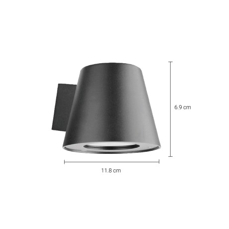Artefacto de Pared Exterior Unidireccional Eco Top Luminaria de Pared Exterior Unidireccional Eco Top Negro
