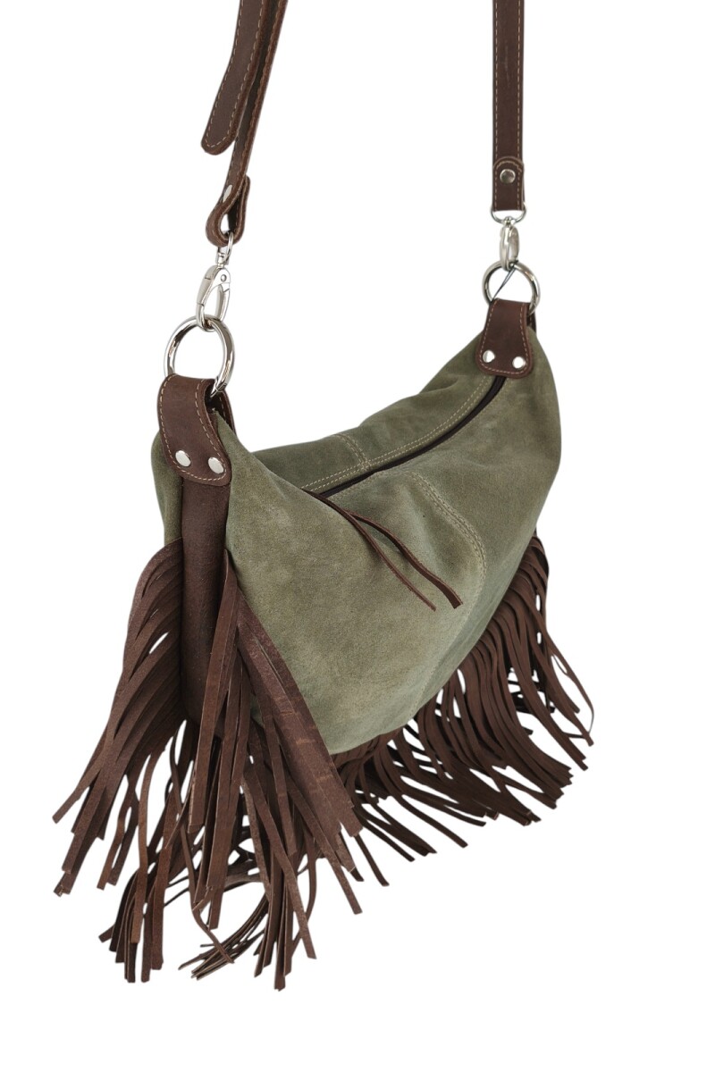 Morral con flecos verde