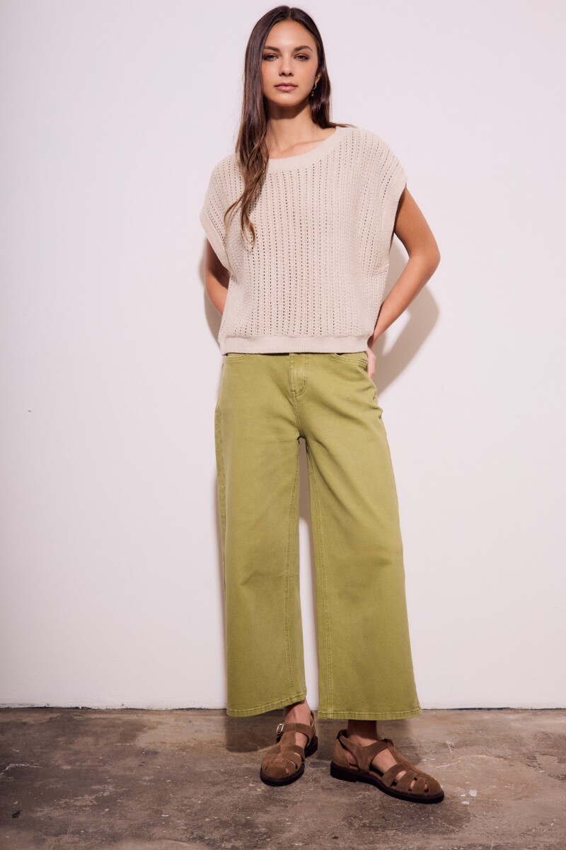 Chaleco Lurex Beige Melange