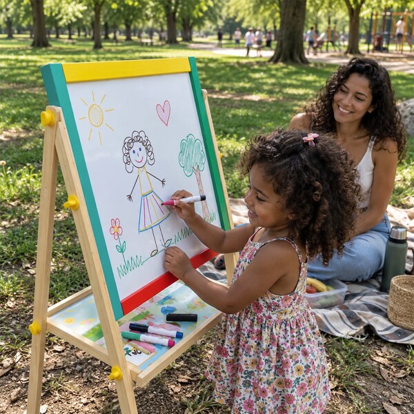 Pizarra Pizarron 2 En 1 Infantil Para Niños Tiza Marcadores Imantada Con Crayones y Marcador Imback Pizarra Pizarron 2 En 1 Infantil Para Niños Tiza Marcadores Imantada Con Crayones y Marcador Imback