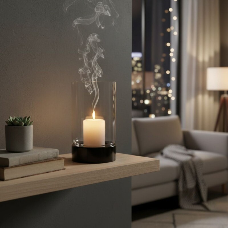 PORTA VELA DE VIDRIO C/BASE 18X29CM Unica