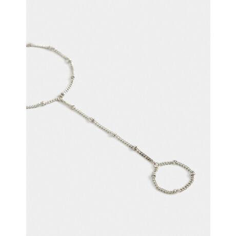 Pulsera Flexible Con Anillo Plateado