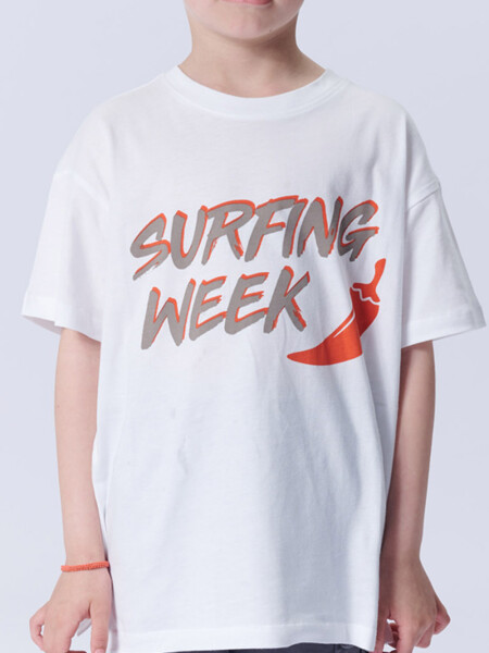 Remera estampada Surfing Week Beige