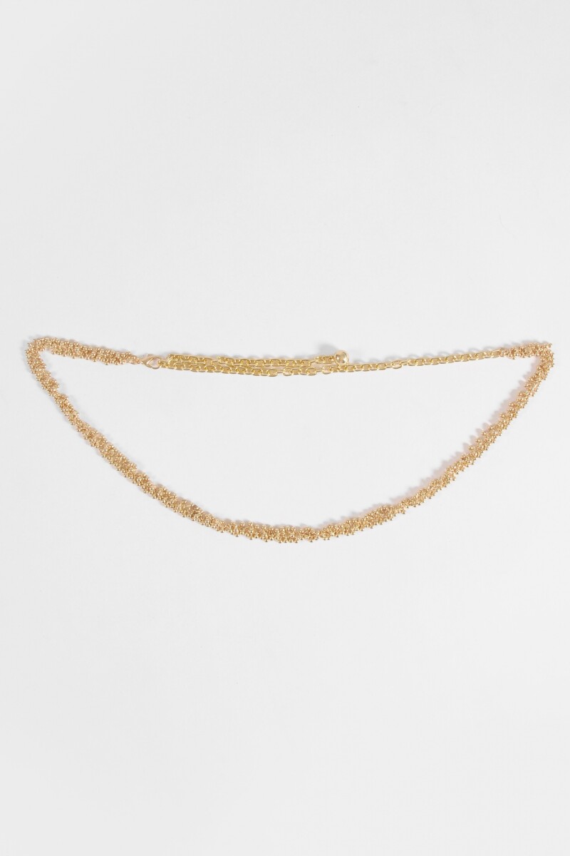 Cinturón metálico borlas dorado