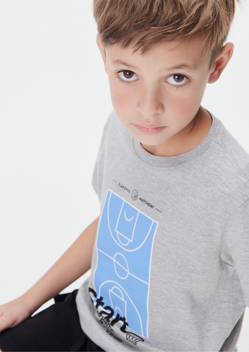 CAMISETA MM MASC - CINZA 