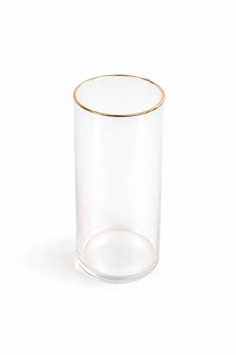 Florero Rosin Borde Dorado - Color Unico 