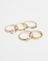 Sets Anillos Strass Anillos Sets De Metal - Dorado