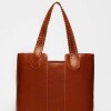 Shopper The Braided en cuero vegetal liso Cuoio
