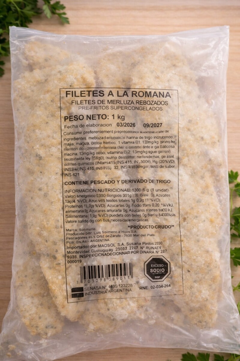 MILANESA DE MERLUZA A LA ROMANA 1KG 