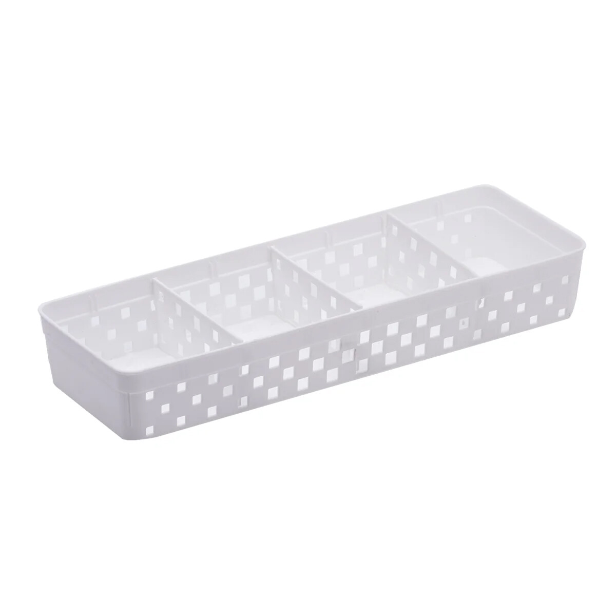 Cesto Organizador Con 4 Divisiones Blanco 33x11x5 Cm 