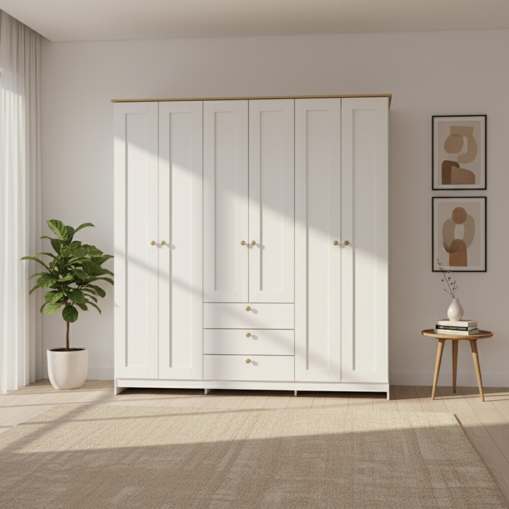 ROPERO 6 PUERTAS 3 CAJONES GUARDARROPA ARMARIO PLACARD CLOSET - LÍNEA AMERICANA ROPERO 6 PUERTAS 3 CAJONES GUARDARROPA ARMARIO PLACARD CLOSET - LÍNEA AMERICANA