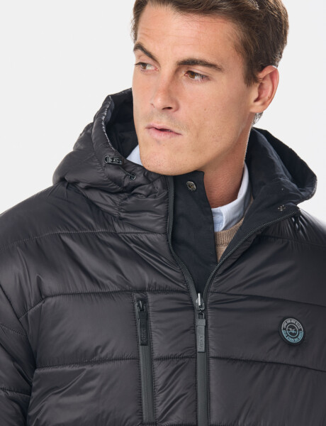 CAMPERA REVERSIBLE CAPITONEADA Negro
