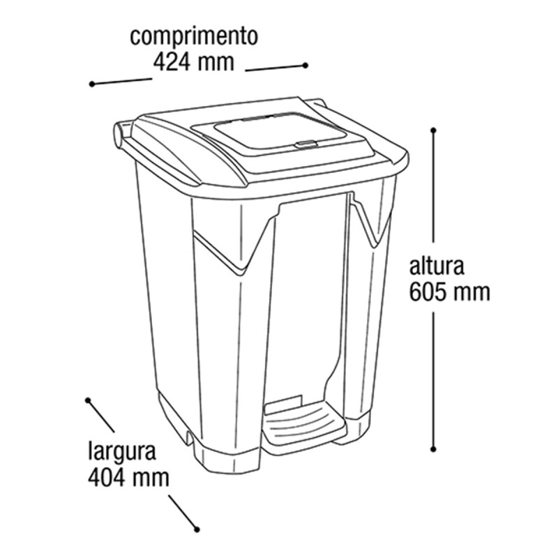Tarro de residuos con ruedas pedal 60 lts AZUL