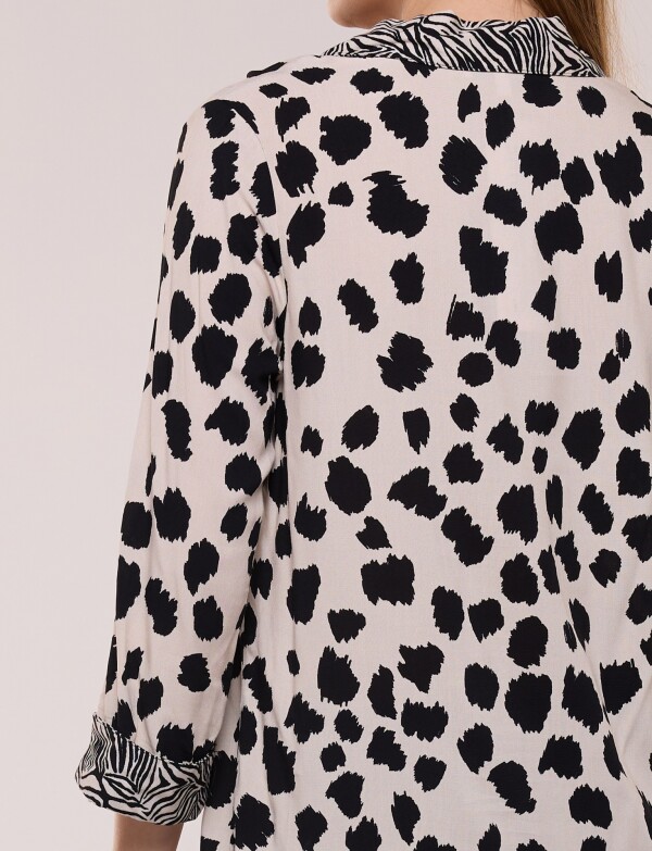 Camisa Estampado Combinado NEGRO/BEIGE