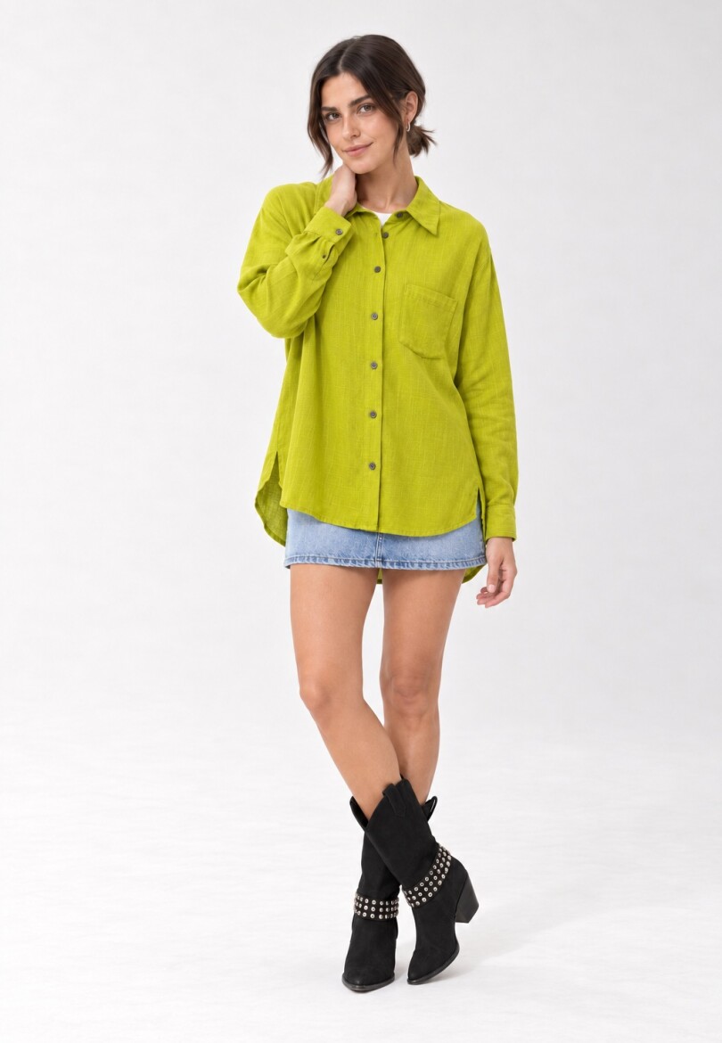 Camisa lino Verde
