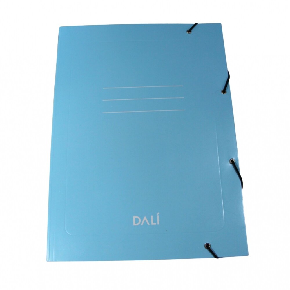 CARPETA DALI CON ELASTICO TAMAÑO OFICIO COLORES PASTELES COLOR CELESTE