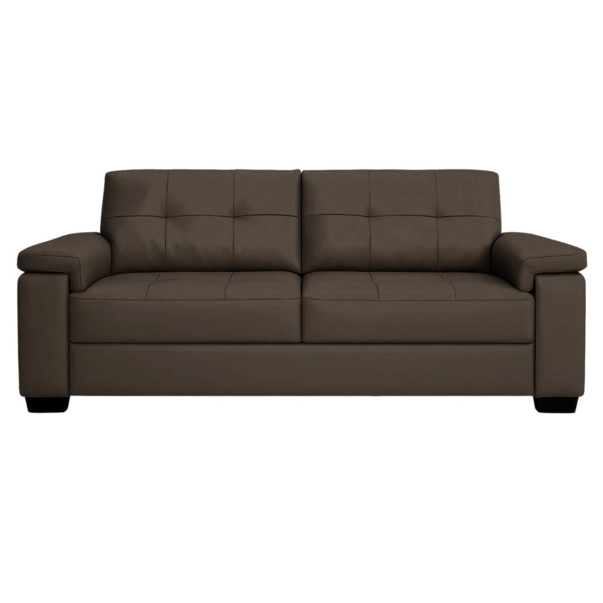 Sillón Sofá Luares 3 Cuerpos Smil Cuero Marrón 