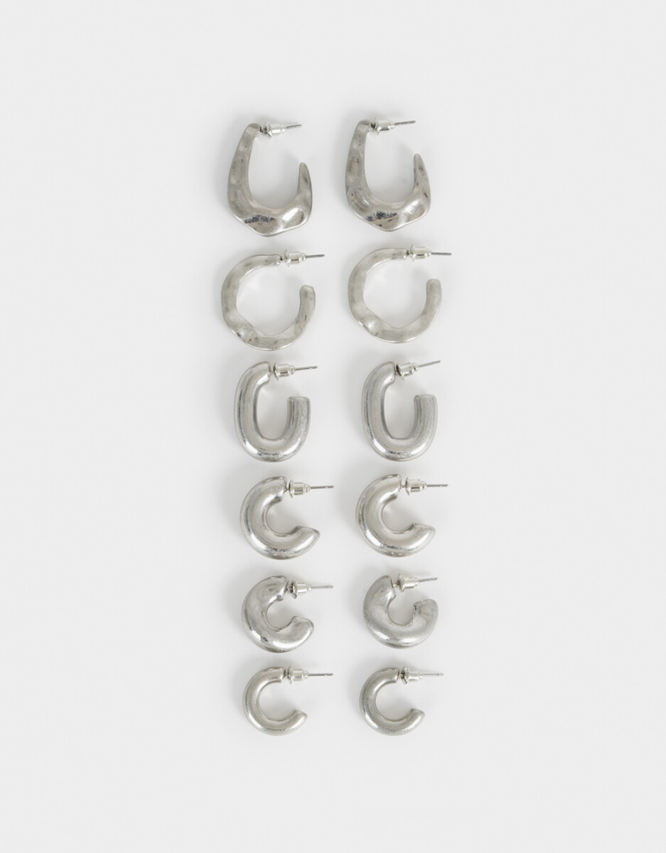 Set 6 Aros Argolla Martillados 