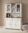 Cristalero 5 Puertas 3 Cajones Li­nea Colonial Blanco/Freijo