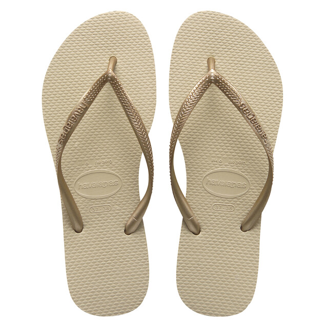 Sandalias de Mujer Havaianas Havaiana SLIM Beige Arena - Dorado