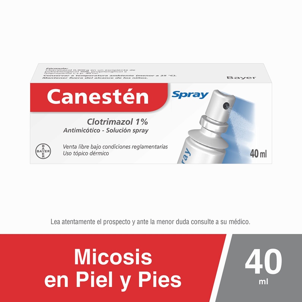 Canestén Antimicótico en Spray con Clotrimazol 1% x 40ml 
