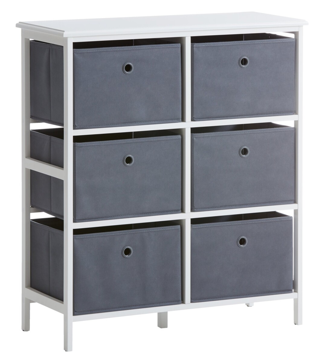 Cómoda ODBY 3+3 cajones blanco/gris 