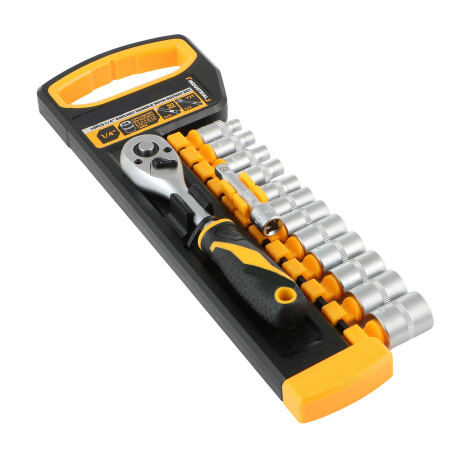 TOLSEN JUEGO LLAVE CRIQUET 1/4 + 12 DADOS MM INDUSTRIAL 14 Tolsen Juego Llave Criquet 1/4 + 12 Dados Mm Industrial 14