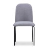 SILLA PATA DE HIERRO LACA NEGRA - TELA GRIS C/BRILLO SILLA PATA DE HIERRO LACA NEGRA - TELA GRIS C/BRILLO
