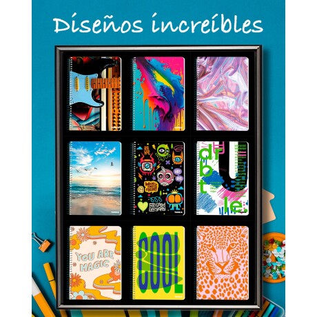 Pack de 6 Cuadernolas Teoría+ de tapa dura 100 hojas 18 Diseños Surtidos Pack de 6 Cuadernolas Teoría+ de tapa dura 100 hojas 18 Diseños Surtidos