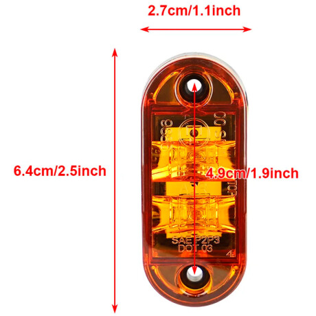 FAROL - LED 60X25MM 10-30V AMBAR - FAROL - LED 60X25MM 10-30V AMBAR -