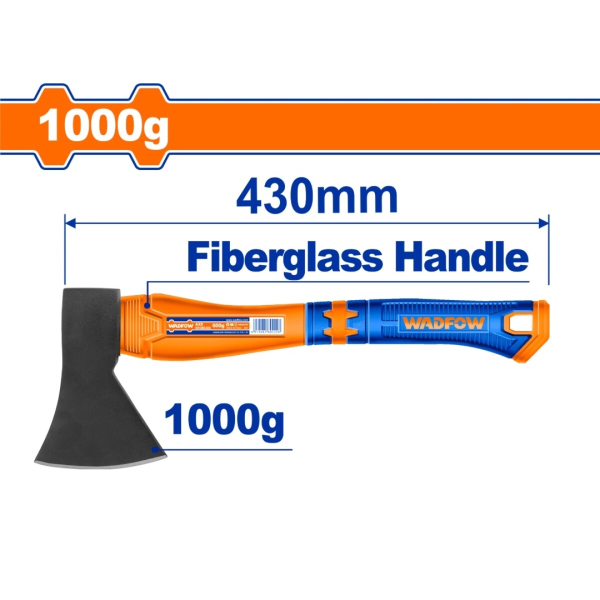 HACHA 1000G MANGO FIBRA DE VIDRIO WADFOW WHM6310 