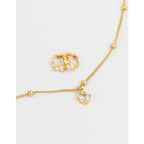 Set De Bijou Bañado En Oro Con Cubic Zirconia Dorado