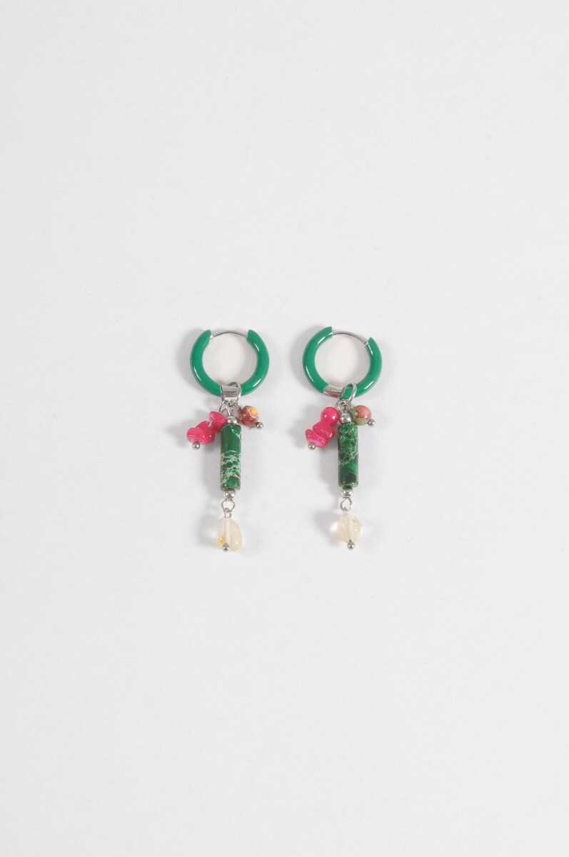 Aros acero piedras - plateado 