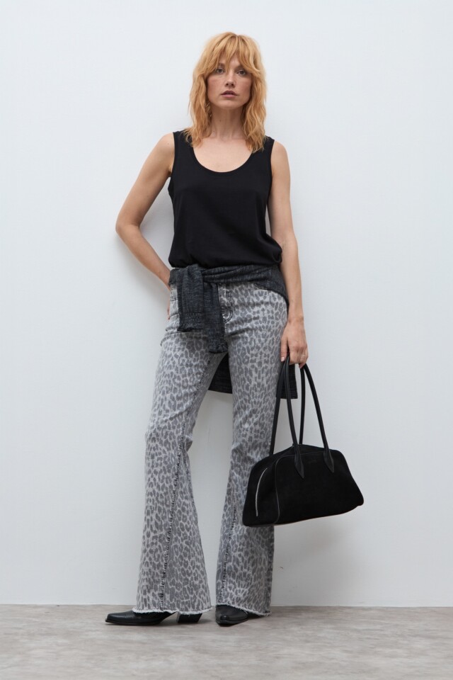 Jean oxford Rita animal print gris