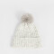 Gorro Clasico Gorro Tejido Con Pompón - Blanco Crudo