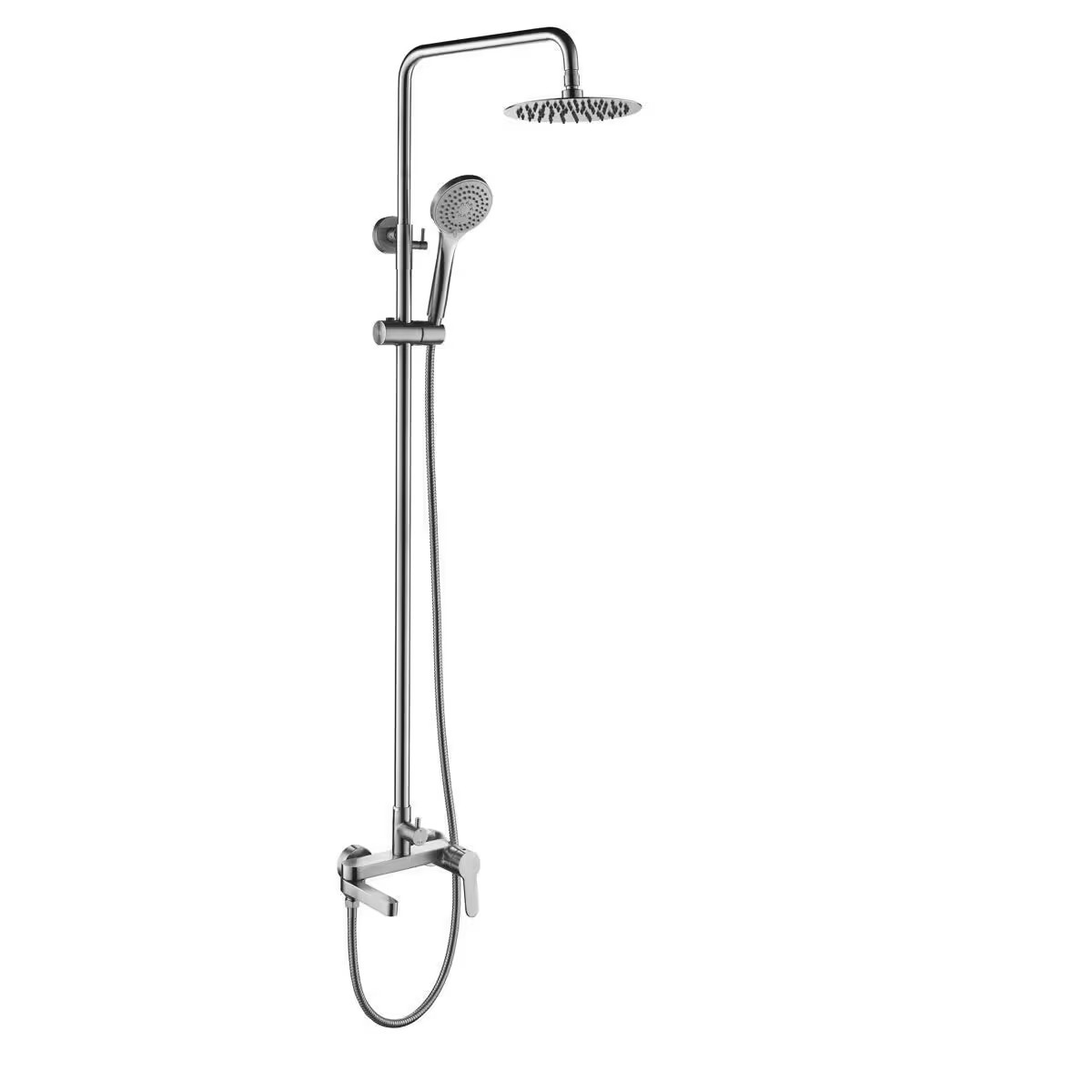 Barral De Ducha Monocomando Exterior Con Transferencia Attic Gris Satinado 