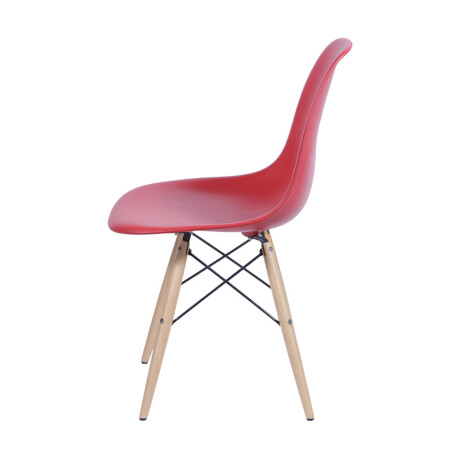 Silla Eames DKR Base En Madera Rojo