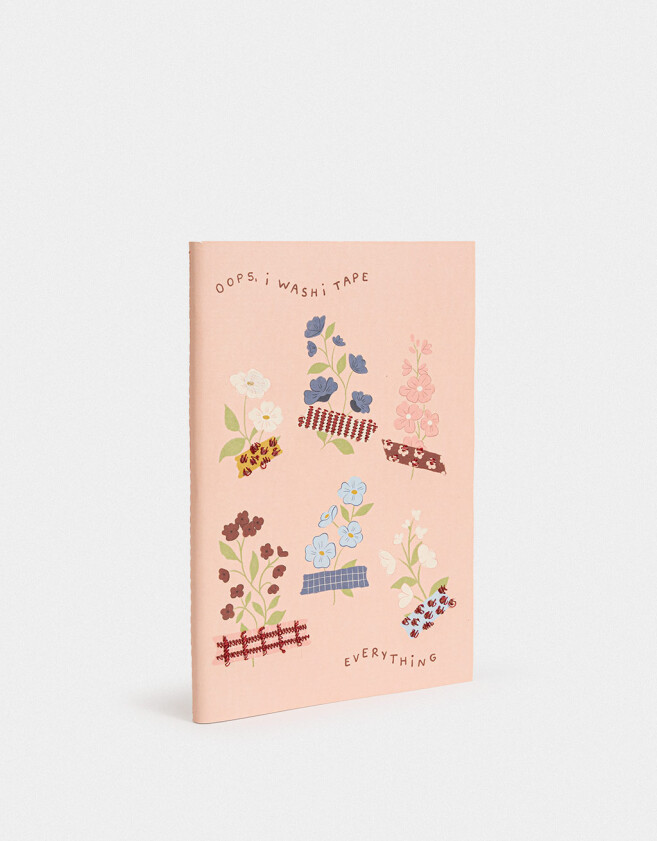 Anotadores Cuadernos y Memos Cuaderno A5 Tapa Blanda Encuadernado Con Bordados - Rosa Claro