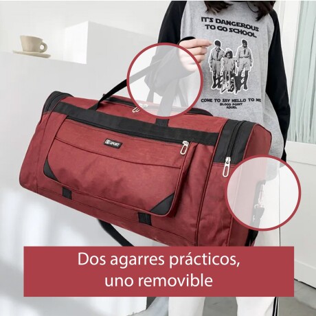 Bolso Sport Grande Unisex Multiuso Duradero Espacioso Bordó