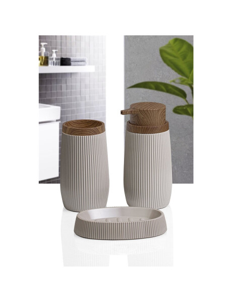 SET 3PCS BAÑO PP Y MADERA BEIGE SET 3PCS BAÑO PP Y MADERA BEIGE