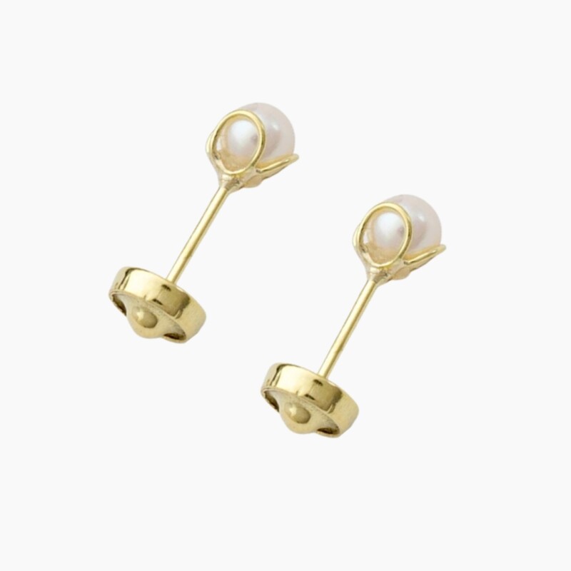 Caravanas para bebé en oro 18K y perla de cultivo Caravanas Para Bebé En Oro 18k Y Perla De Cultivo