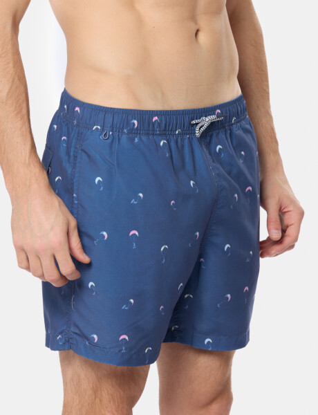 SHORT DE BAÑO ESTAMPADO Azul