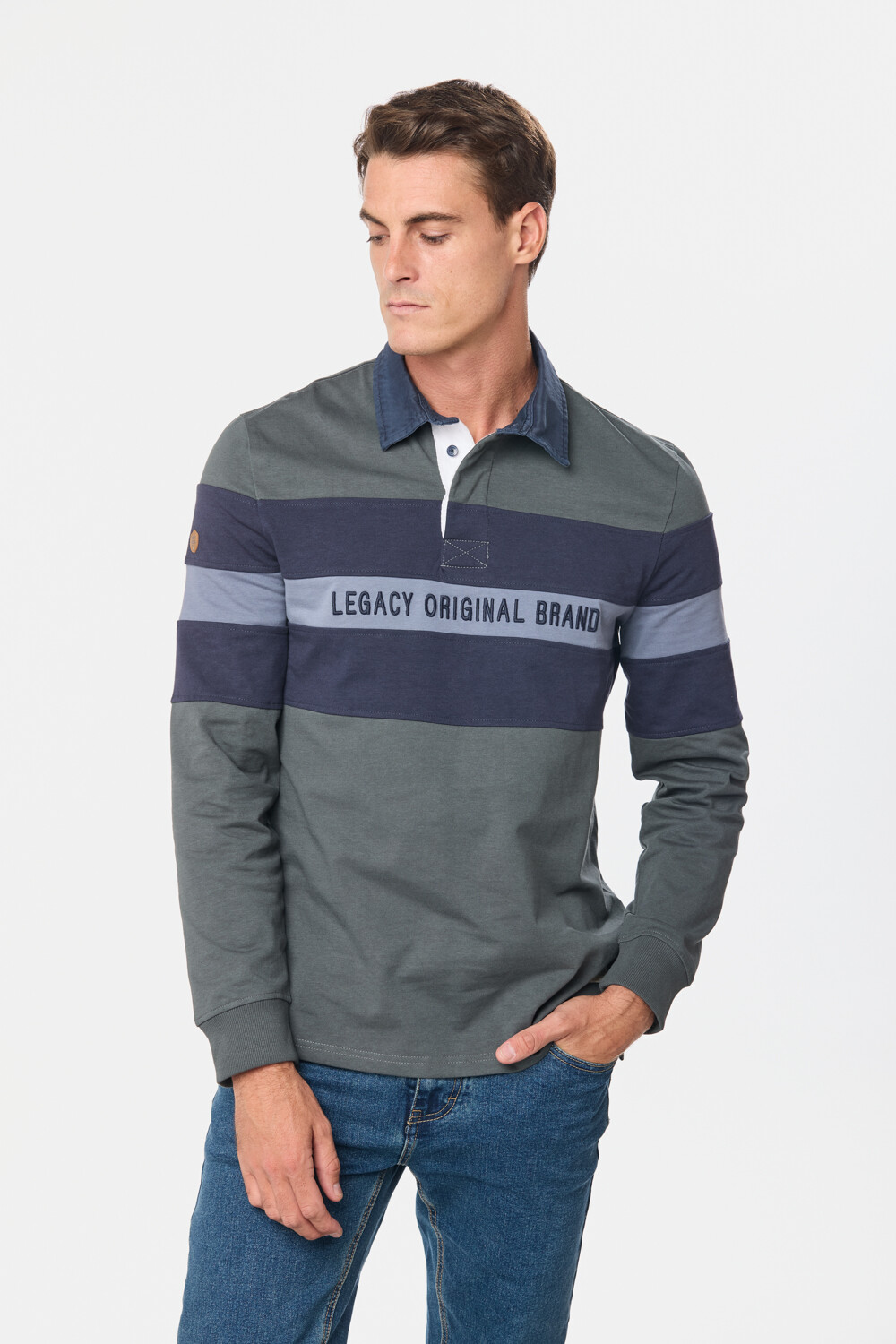 REMERA POLO RAYADA Verde
