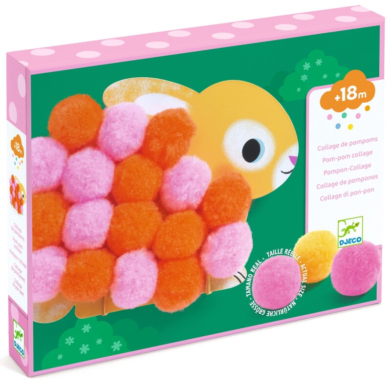 Kit para hacer collages con pompones de animales Djeco Kit para hacer collages con pompones de animales Djeco