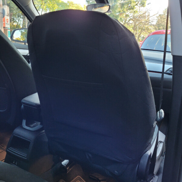 Cubreasiento Gris Y Negro Gamuza Combinado Con Eco Cuero Cubreasiento Gris Y Negro Gamuza Combinado Con Eco Cuero