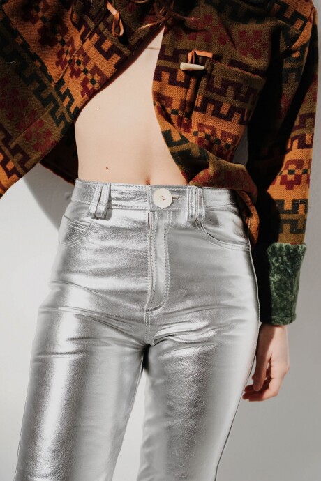 Leather Jeans Crawford Galácticos Plateado