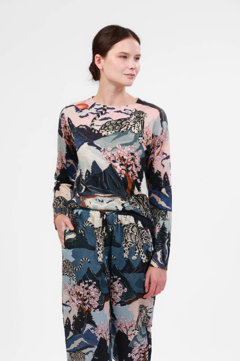 Sweater Snow Leopard Blue 