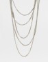 Collares Largos Multi Cadenas Collar Largo New Basics - Plateado