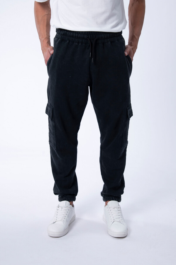 Pantalón cargo jogger lavado Gris Oscuro