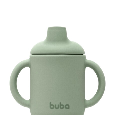 Vaso silicona con asa verde